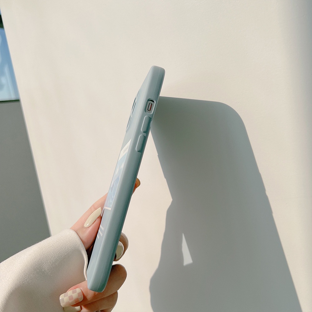 Soft Case Silikon Motif Lukisan Cat Minyak Gunung Sierra Biru Untuk Iphone 7 8 PLUS X XR XS 11 12 13 MINI PRO MAX SE 2020