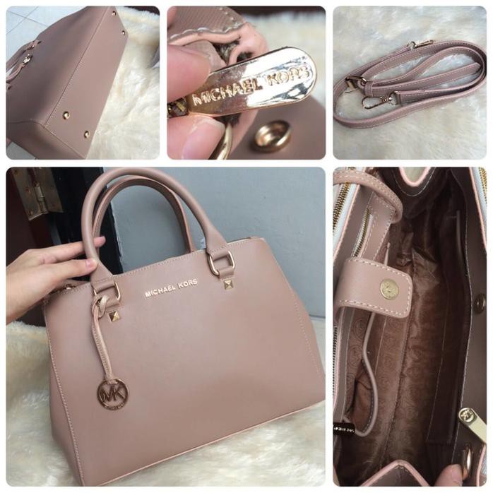 Tas Wanita Cewek Branded Kado Handbag Michael Kors Mk Sutton Blue Biru