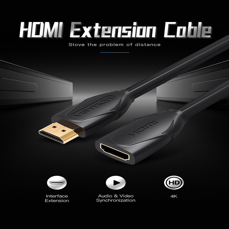 Kabel extension hdmi vention male to female 1080p 3D support