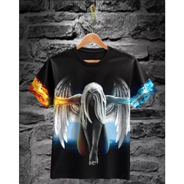 bayar di tempat kaos t-shirt pria motif ladies angel pelangi kaos distro pria terlaris dan termurah 2022