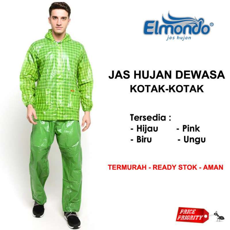 Jas Hujan Kotak Kotak Jas Hujan Jaket Celana Dewasa Motif Kotak Elmondo