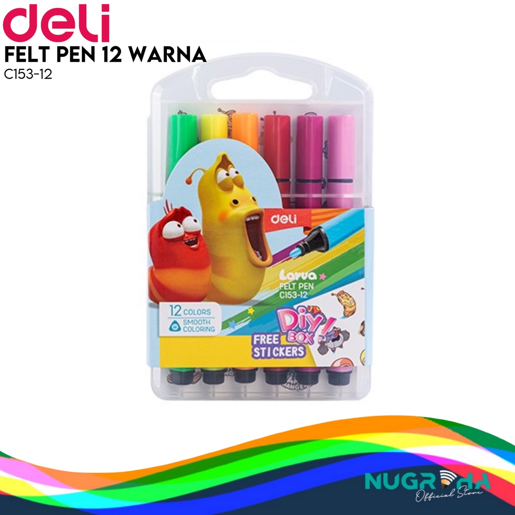 

SPIDOL / FELT PEN 12 WARNA DELI C153 12 LARVA