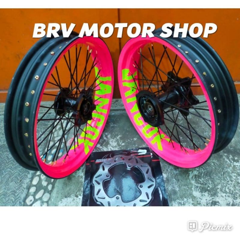 Sepaket Velg Crf 150 - Velg SuperMoto Honda Crf 150 Tromol Original PNP 100% 300-350+17