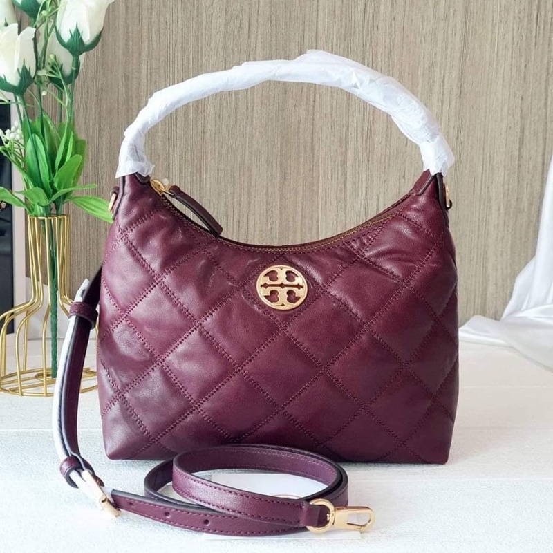 Tas TB original - Tory Burch willa hobo mini in claret