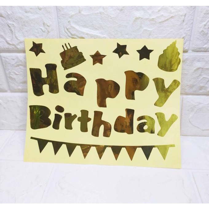

( 3 pcs ) Sticker HAPPY BIRTHDAY - stiker Hiasan Box,Hampers duniahand1 Juara