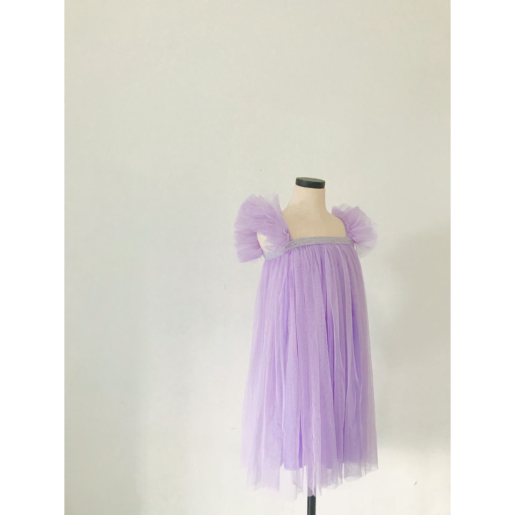 Hedwig Dress Lilac Tinydot - Dress Anak Perempuan