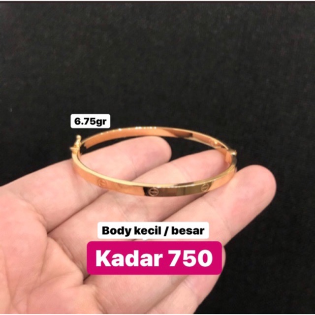 Gelang Emas Cartir - Gelang Emas Kadar 750 - Toko Emas - Toko Mas asli - Perhiasan Gelang Emas