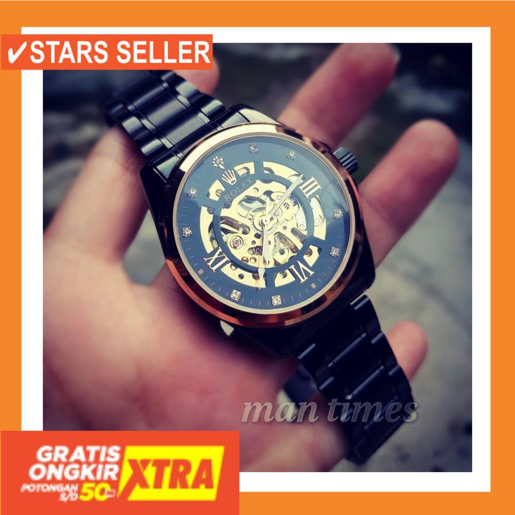 JAM TANGAN GROSIR MURAH LELAKI ANTI KARAT AIR LAKI / Jam tangan ROLEX OTOMATIS AUTOMATIC Phantom