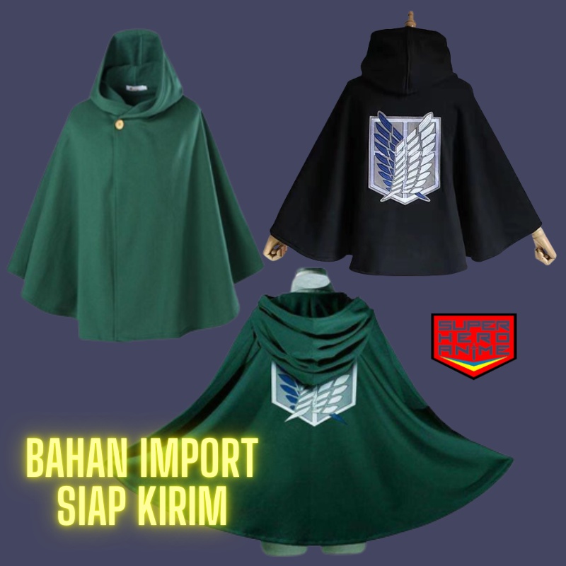 Jubah Attack On Titan Anak Dewasa Import Kostum Cosplay Anime Scouting Legion Aot SNK Perempuan Cowok