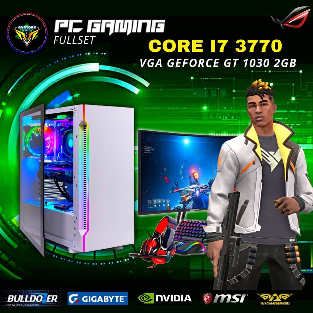 PC GAMING FULLSET PC CPU GAMING RAKITAN FUL SET I7 VGA GTX RAM 16GB SSD 256GB HDD 500G