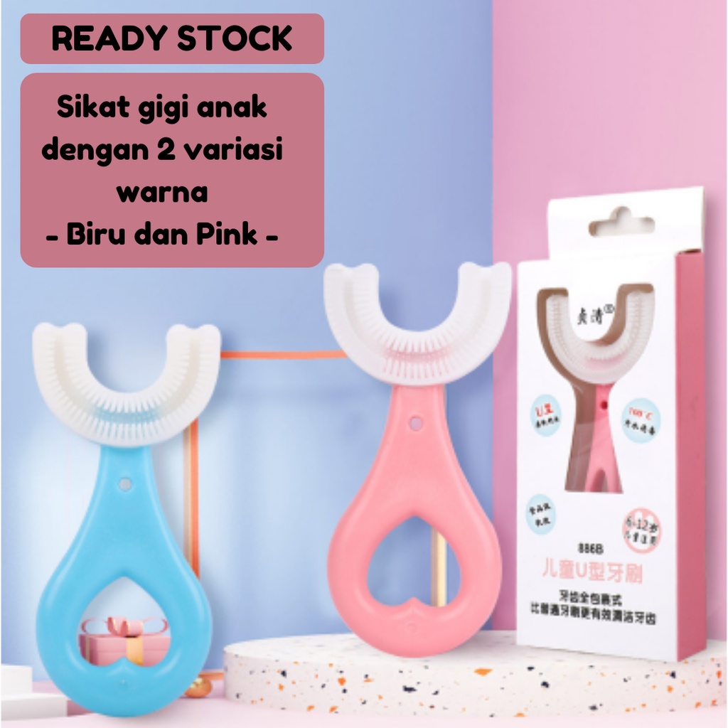 Sikat gigi betuk u anak Bahan silikon / Training Toothbrush [READY STOCK]