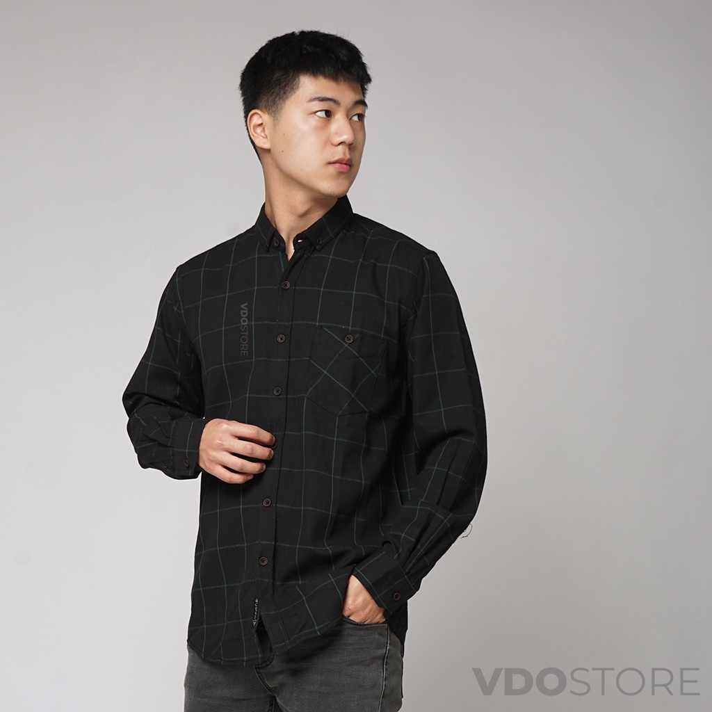 KEMEJA FLANEL PRIA 05 BLACK YAGGER - M L XL - KEMEJA LENGAN PANJANG VDOSTORE DEWASA BAJU FLANNEL TANGAN PANJANG HITAM NAVY ABU MOTIF KEMEJA COWOK MURAH DEWASA SANTAI TEBAL KUALITAS IMPORT BAJU CATUR PANEL FANEL