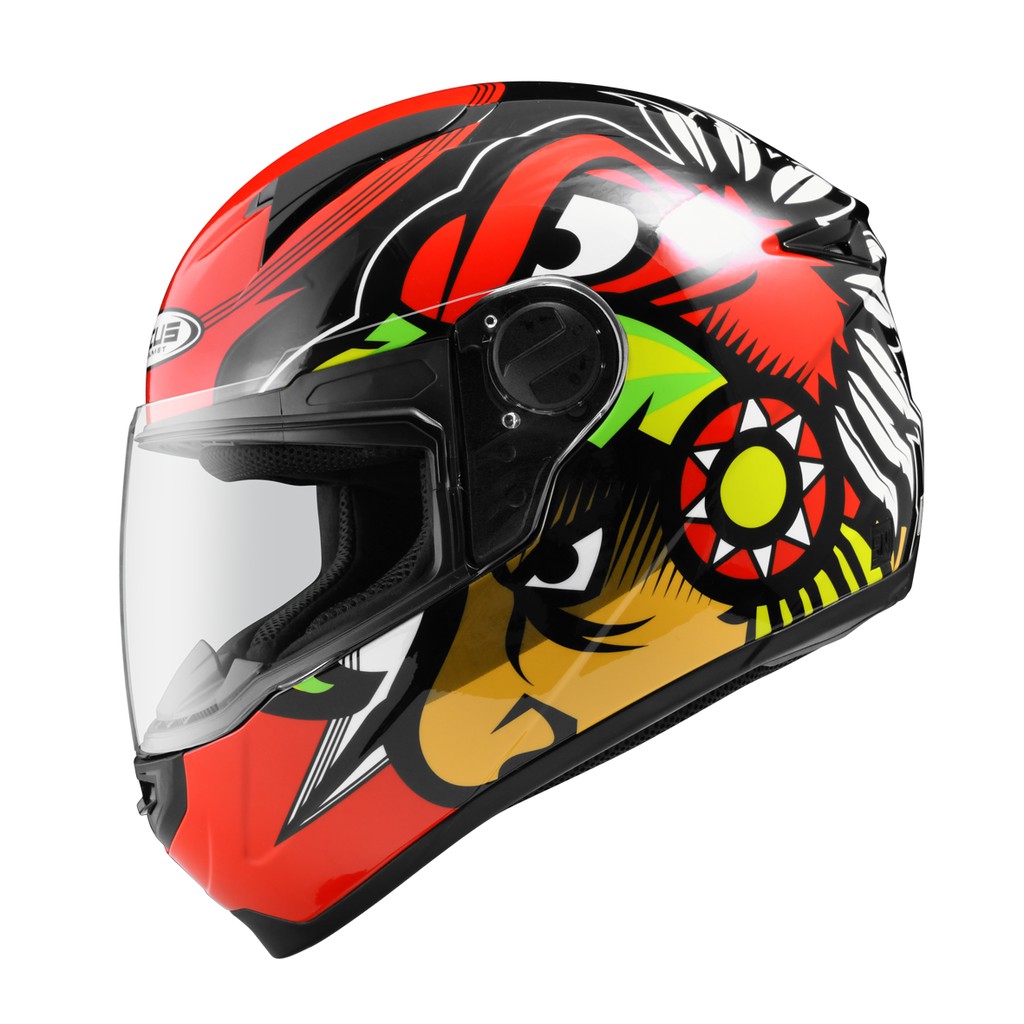 ZEUS ZS 811 BLK AL29 RED FULL FACE SINGLE VISOR
