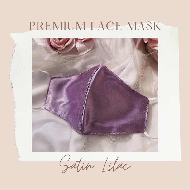 Masker kain premium “Satin Lilac” 3 ply by Kiomi