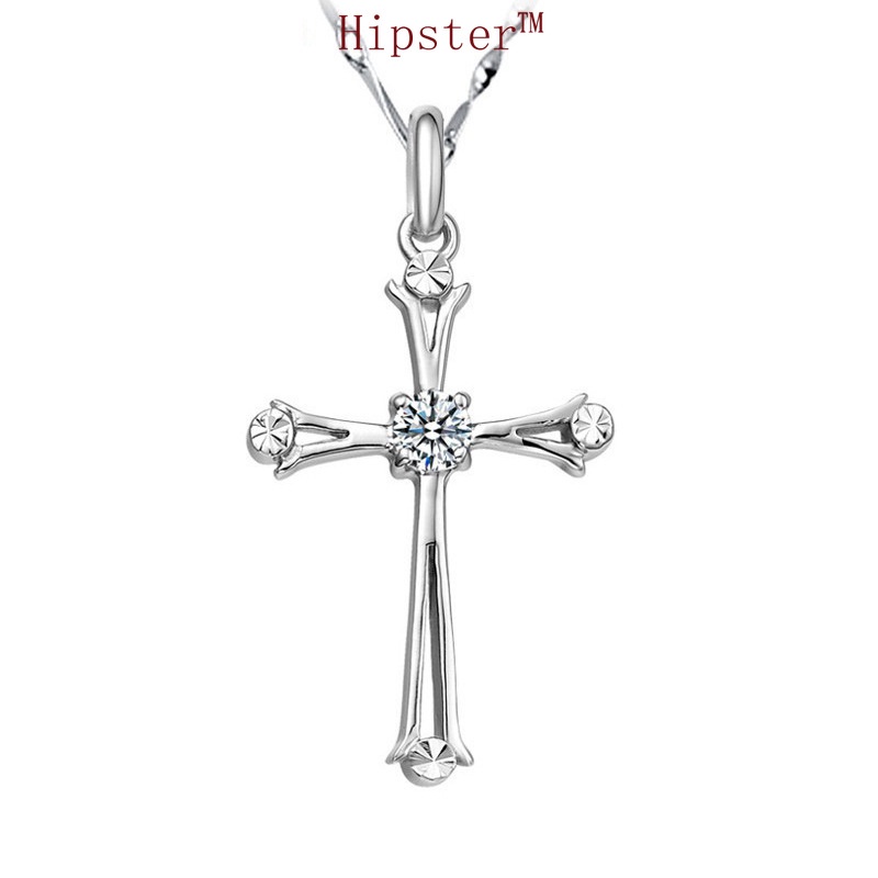 Hot Selling Fashion Trend Diamond Cross Pendant Necklace