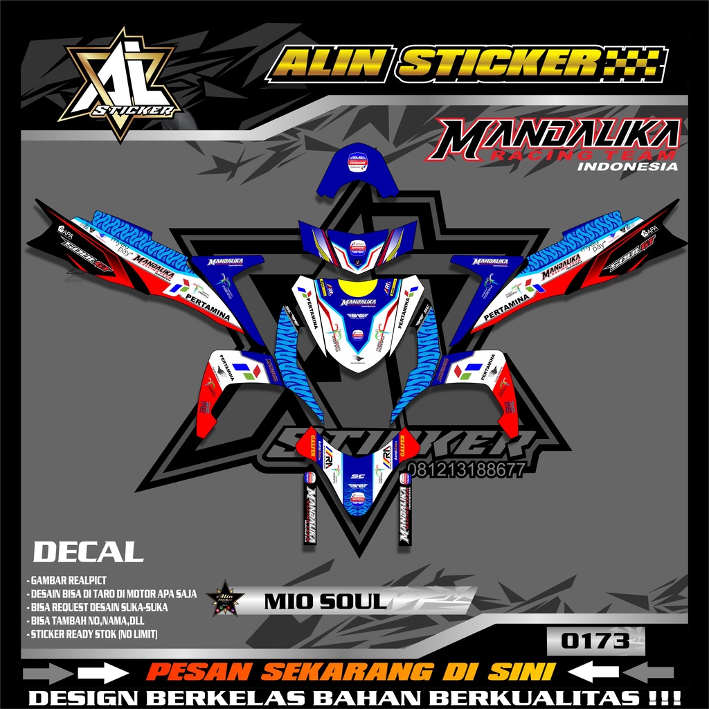 0173 (COD) DECAL MIO SOUL GT ,Sticker Decal Mio SOUL GT Desain MANDALIKA Full Body