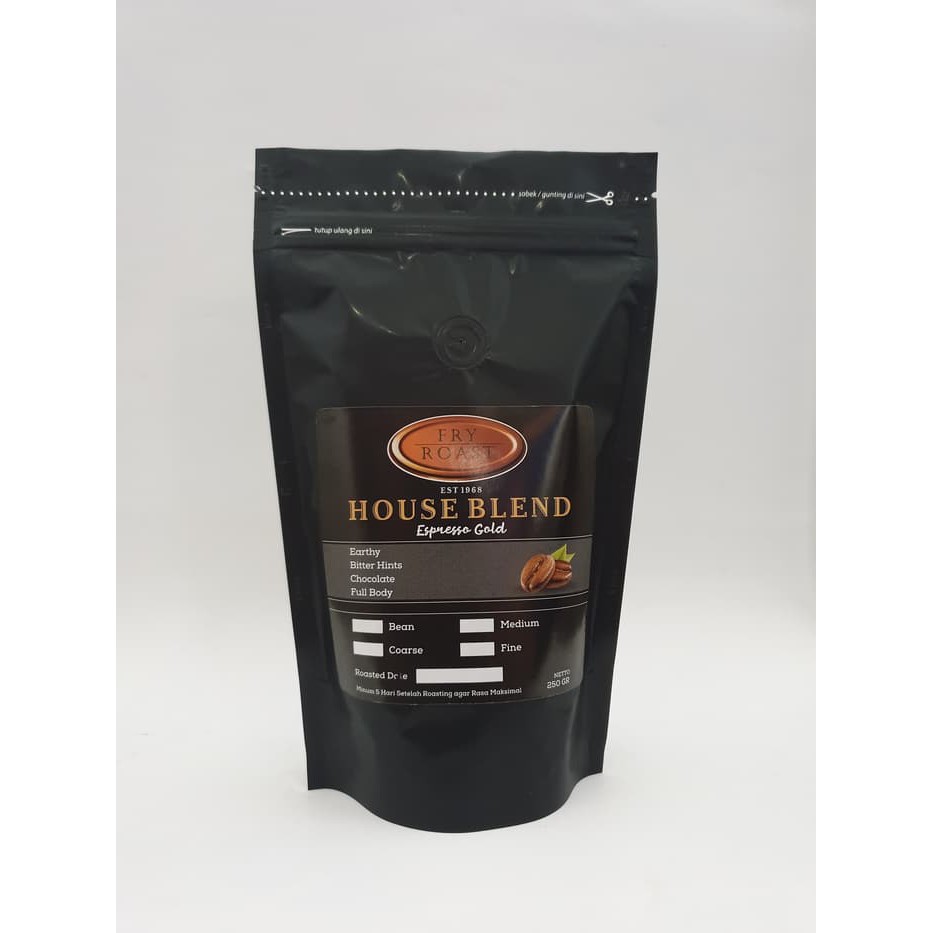 

KOPI ARABIKA/ROBUSTA BLEND ESPRESSO GOLD (BIJI/BUBUK) 250 GRAM - kkp209