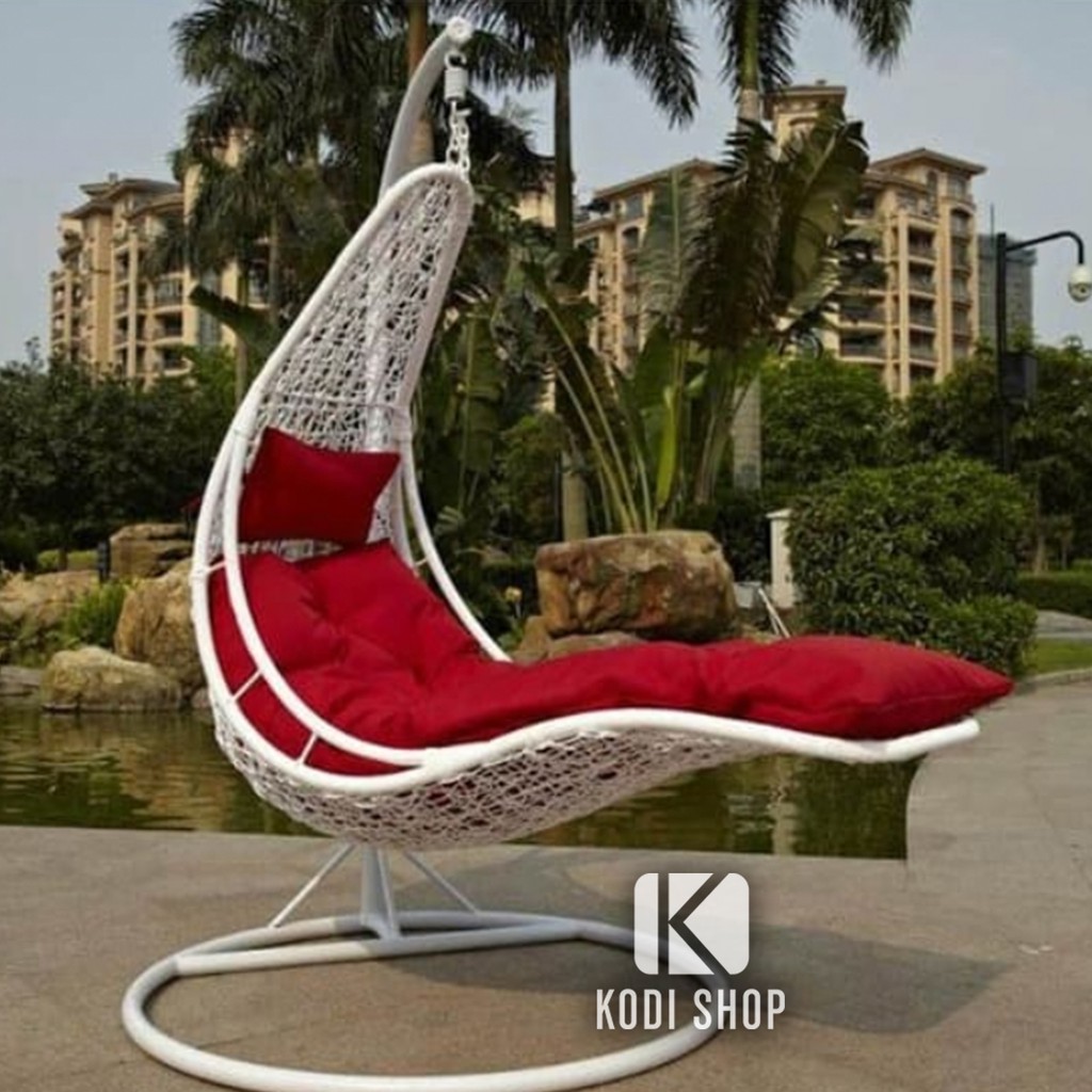 AYUNAN GANTUNG LONJONG MINIMALIS ROTAN SINTETIS, AYUNAN SELONJORAN