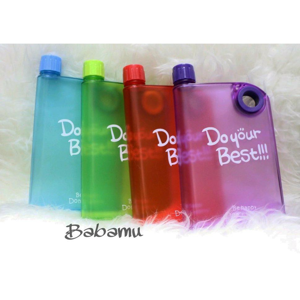 TERBARU Botol Minum Gepeng Kotak - Memo Do your Best DOFF A5 B-48-1