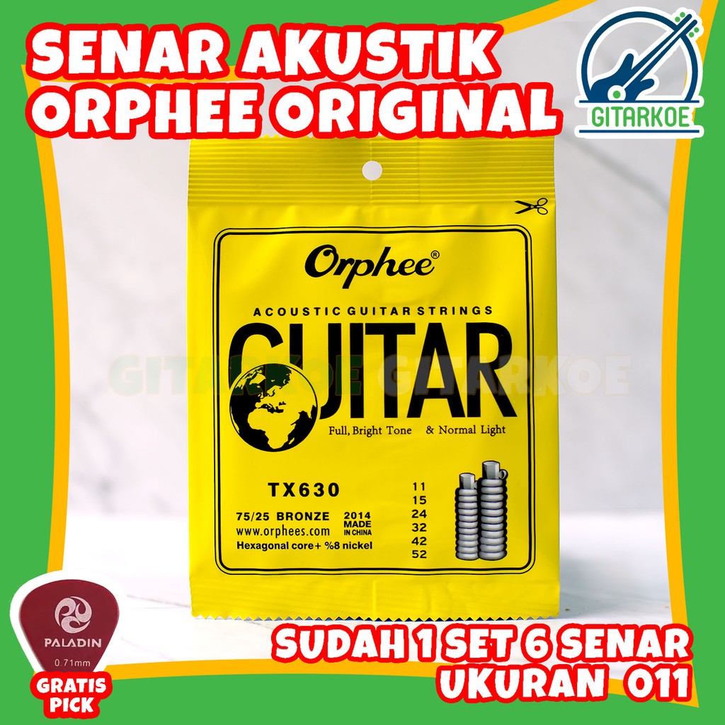 Senar Gitar Akustik Orphee Acoustic Guitar Strings Normal Light TX630