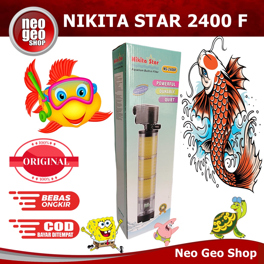 Nikita Star NS 2400F 2400 F built in Filter Tabung Mesin Pompa Aquarium