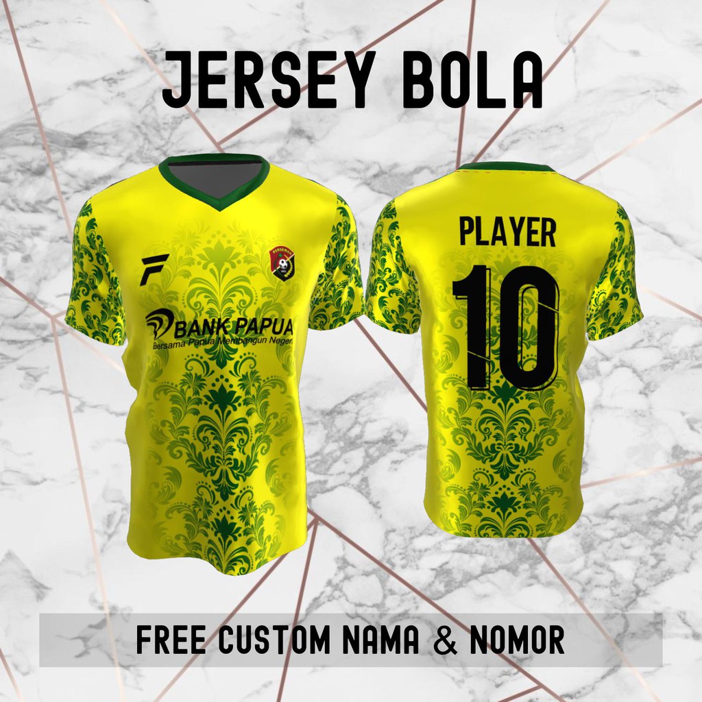 Jersey Batik Persewar Waropen Klub Bola Baju Kaos Custom Nama dan Nomor Punggung - 1062