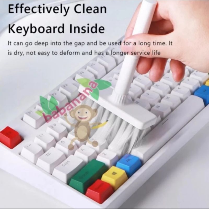 Sikat keyboard putih cleaning set kit mechanical puller brush