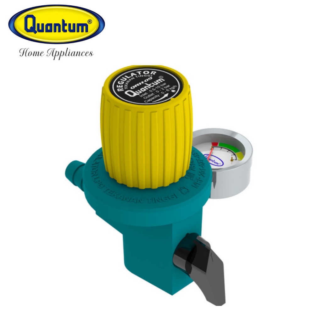 Regulator Gas High Pressure Quantum QRH 09 GB + Meter Tekanan Tinggi Regulator Kompor Komersil