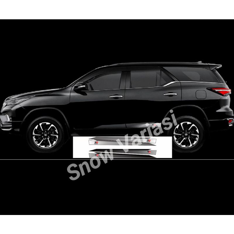 Sticker stiker samping body pintu fortuner 2021 up hitam silver