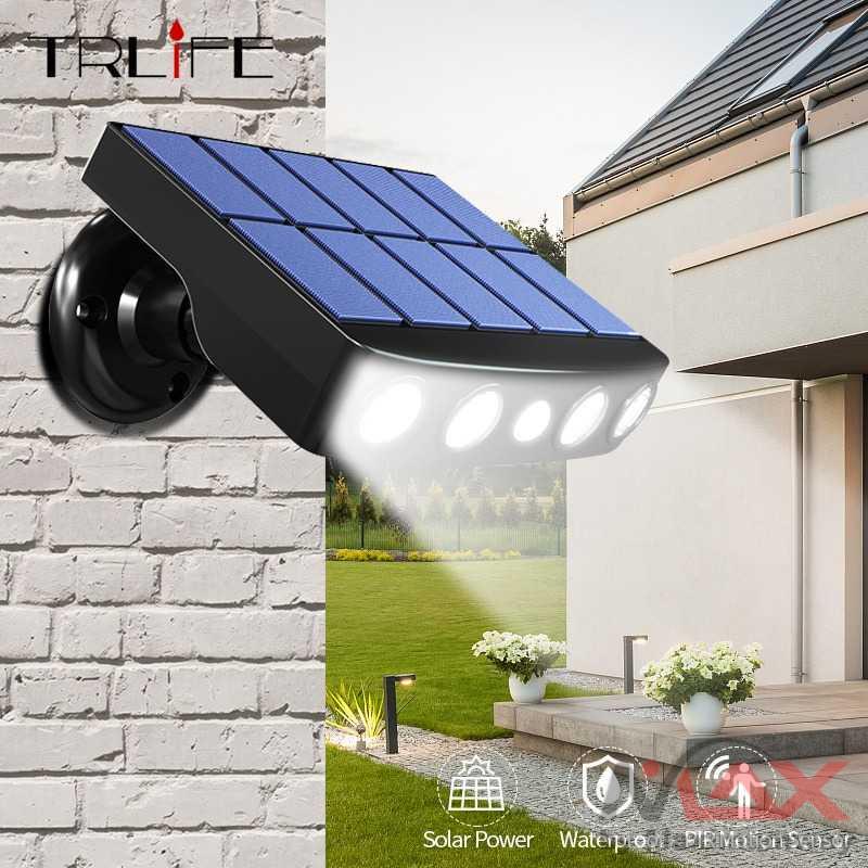 TRLIFE Lampu Solar Sensor Gerak Outdoor Weatherproof 4 LED - PL256 Warna Hitam