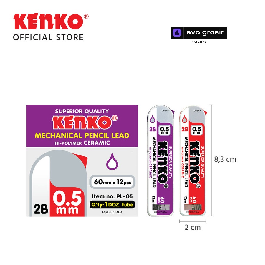 

isi pensil mekanik kenko pencil lead good quality 0.5 mm