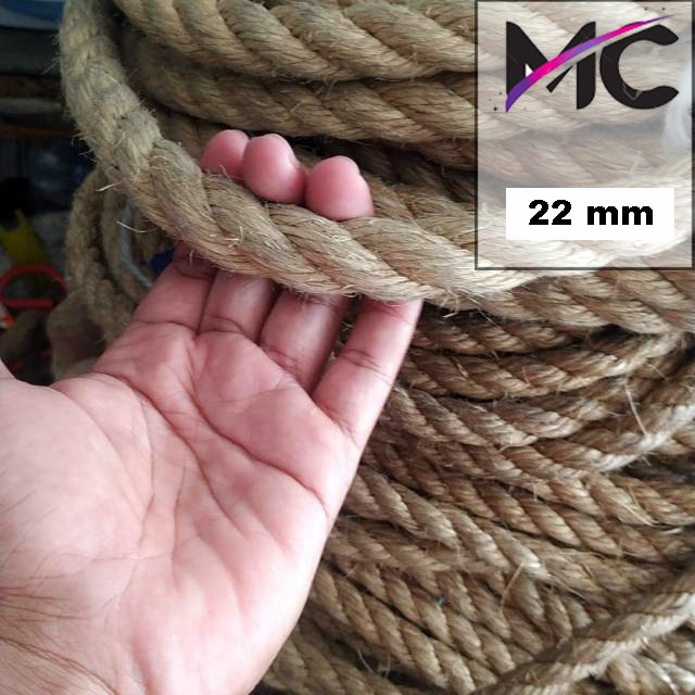 Tali Tambang Besar 22mm 24mm Permeter Tali Manila Goni Dadung Coklat Kapal Outbound Tali Lomba Tarik Tambang