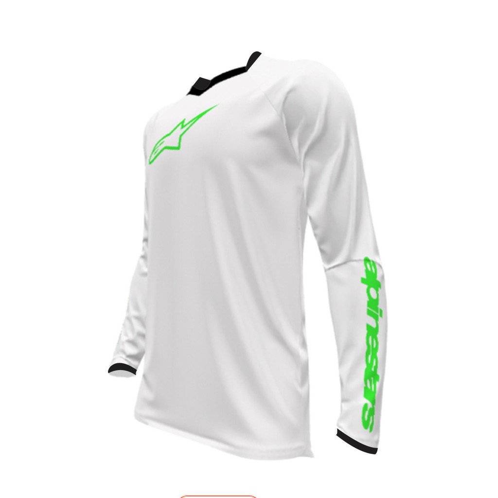 Download Jersey Sepeda Gowes Alpinestar Putih List Hijau | Shopee ...