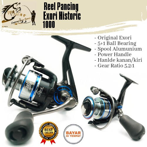 Reel Pancing Exori Historic 1000 (5+1Bearing) Power Handle Murah