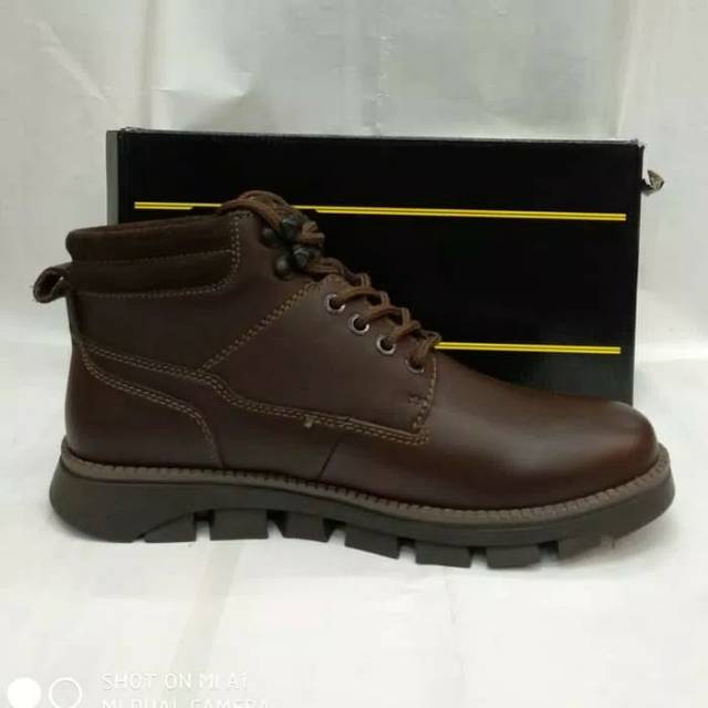 Sepatu kulit boat pokalolo N08191 coklat original pria