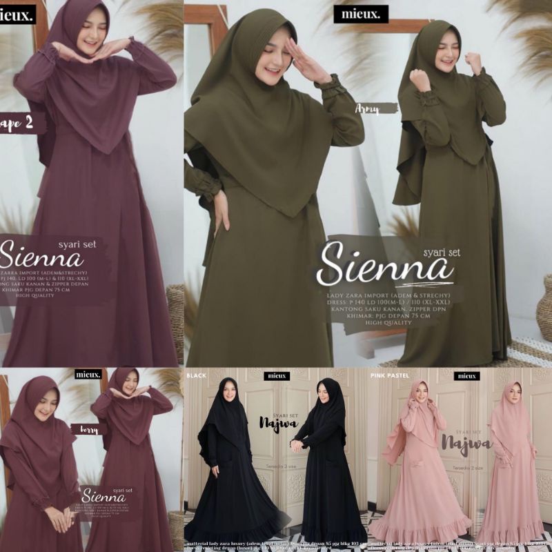 Sienna syari set mieux najwa syar'i set