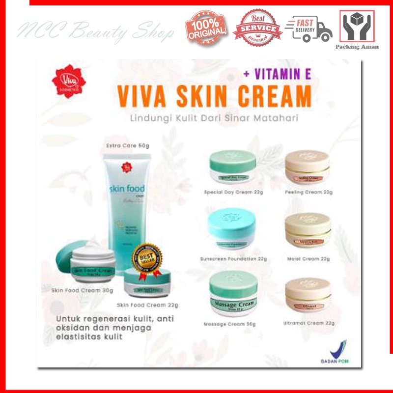 * NCC * Viva Sunscreen Collagen Anti Wrinkle Foundation Alas Bedak UV Filter Night Cream Peeling Cream