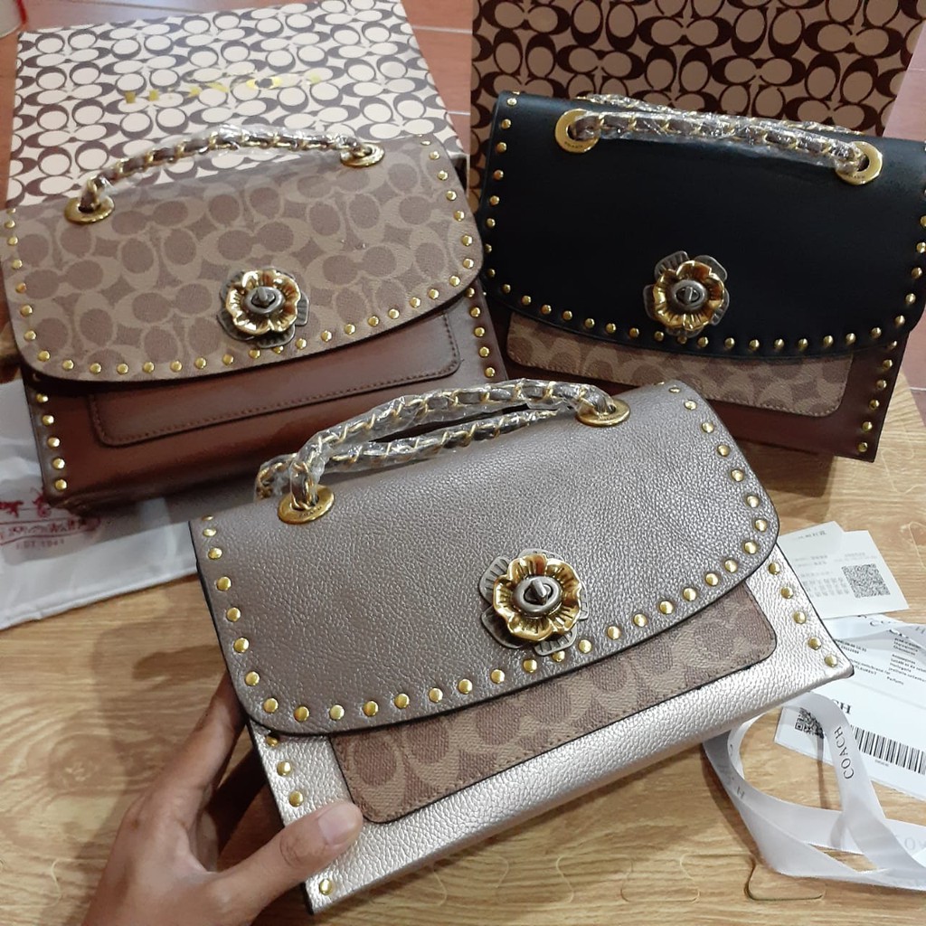 Grosir Tas Coach Parker Rivets Snakeskin Medium Leather Semprem AC862