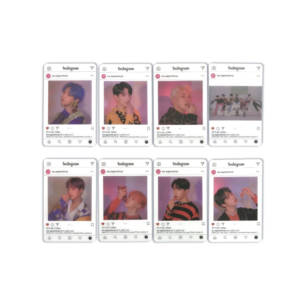 8pcs / set Kartu Foto Album BTS Bahan PVC Transparan