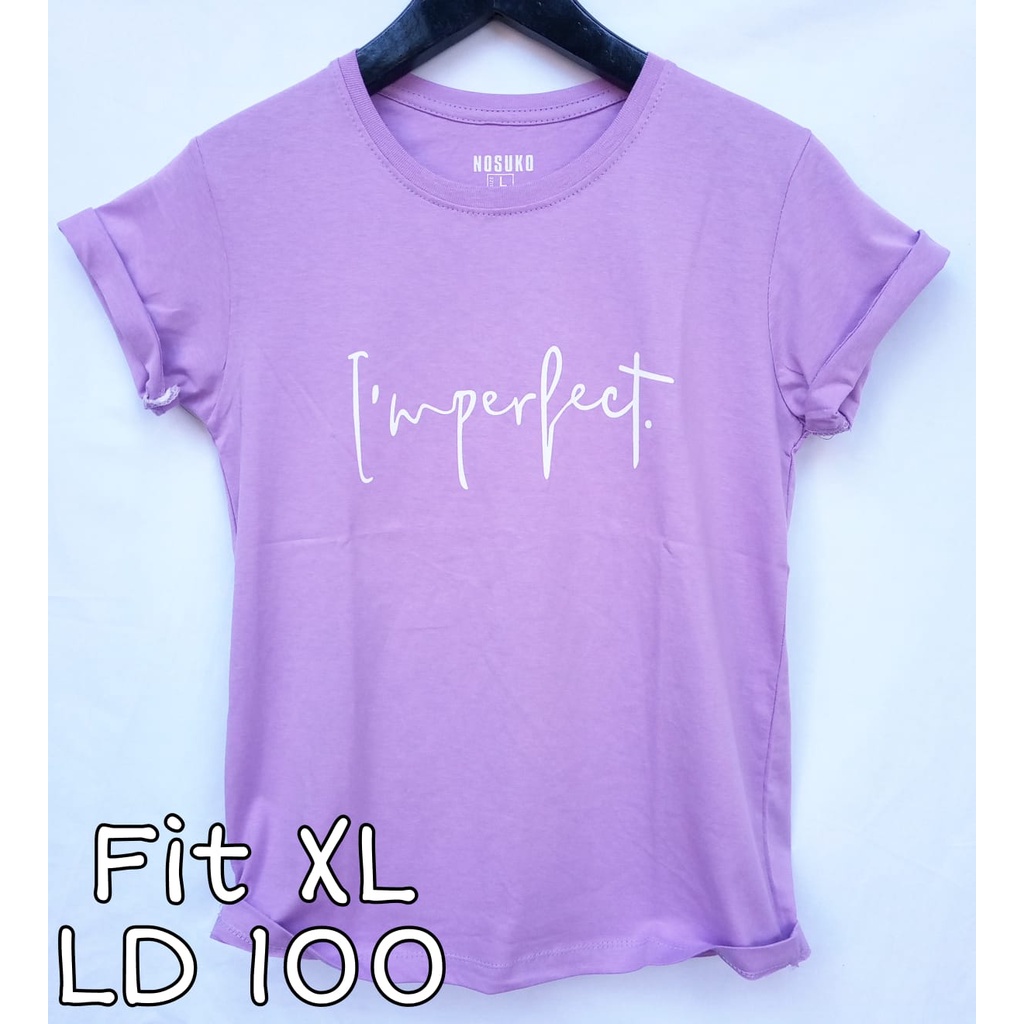 Kaos Wanita Fit XL LD 100 cm Lengan Pendek Baju Perempuan Distro Jumbo Oversize Bigsize Pakaian Tshi