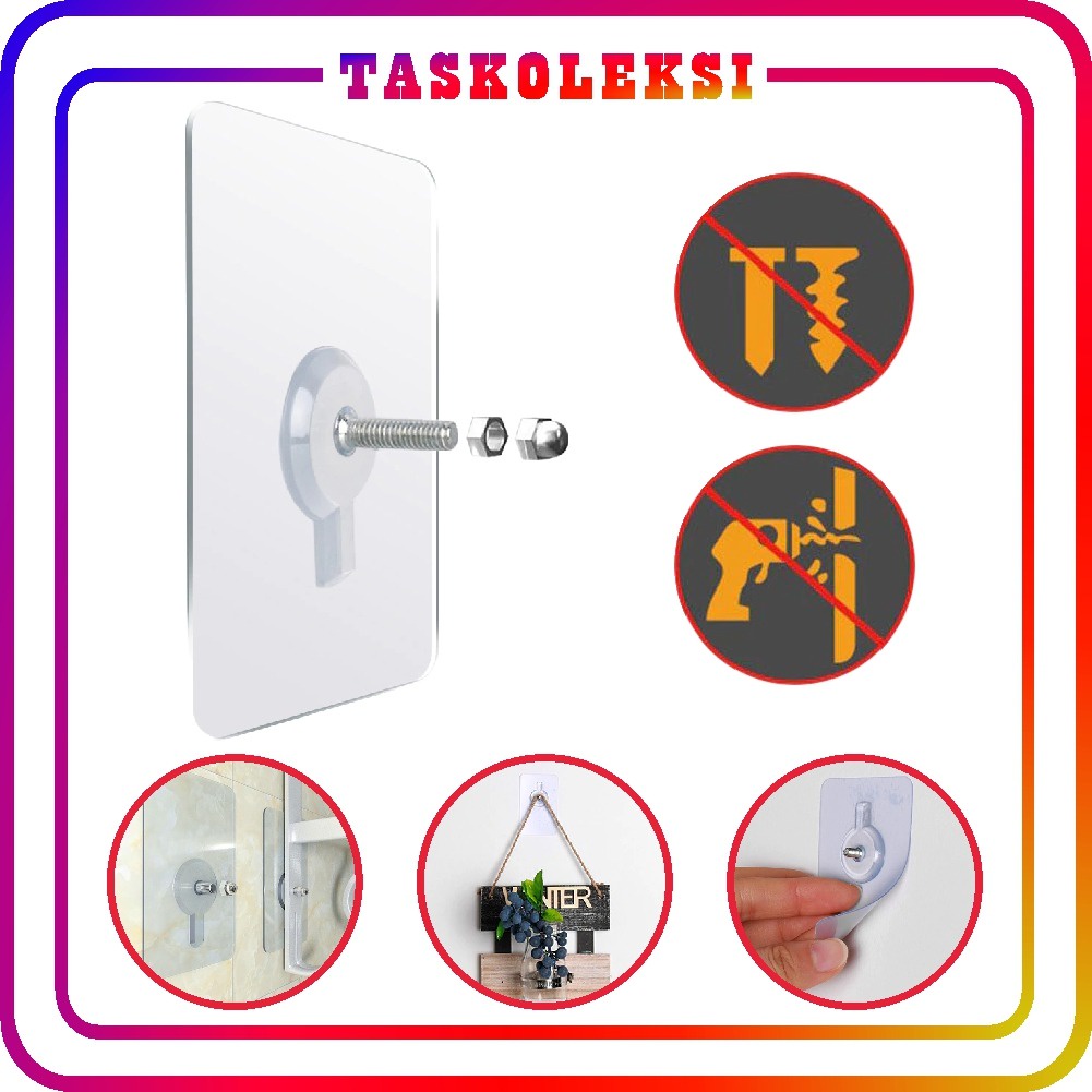 ☛TK☚ R522 Magic Hook Baut Tanpa Bor/ Gantungan Kait dan Baut Tempel/ Mur Stiker