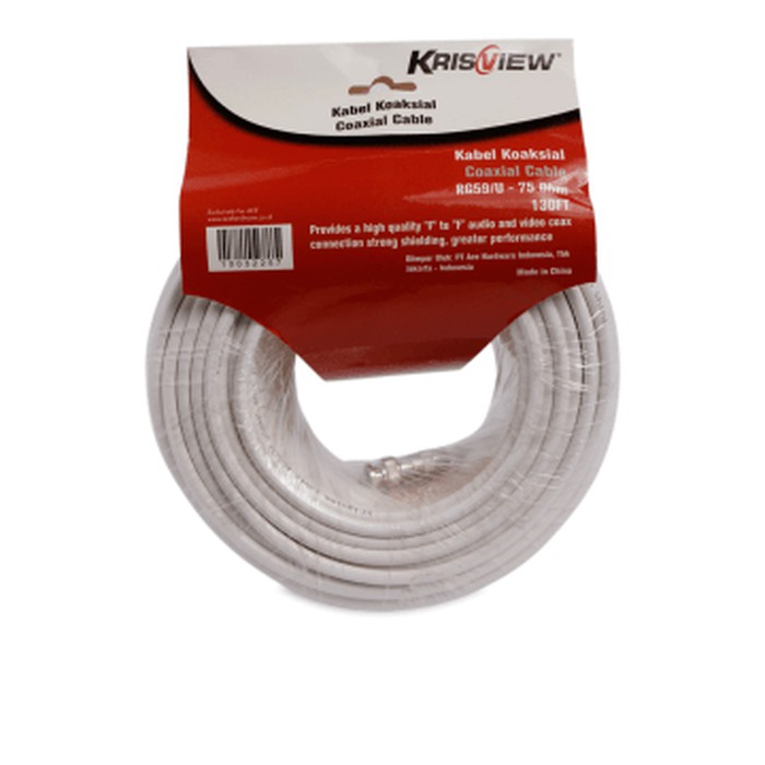 Krisview Kabel Antena Televisi Koaxial 40m Putih Coaxial Cable 40m