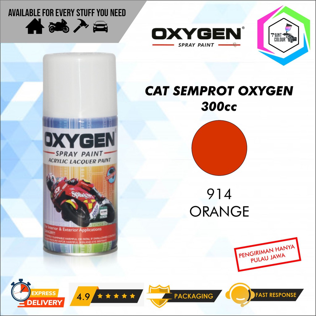 Cat Semprot / Pylox OXYGEN Acrylic Spray Paint - 914 Orange