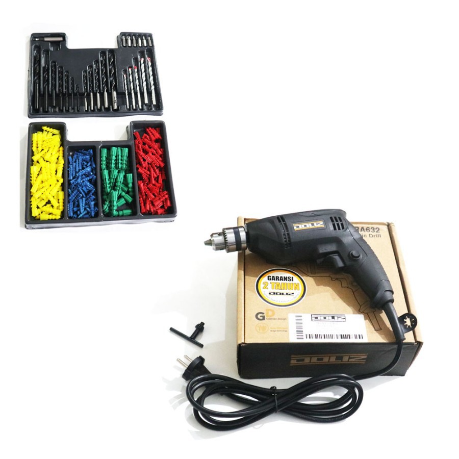 DISCOUNT NEW Doliz Mesin Bor Listrik 10mm BA632 + Mata Bor Set KENMASTER