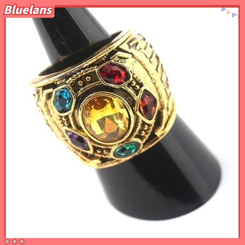 Cincin Desain Tulisan Power Mind Soul Infinity War Thanos Warna-Warni Untuk Pria