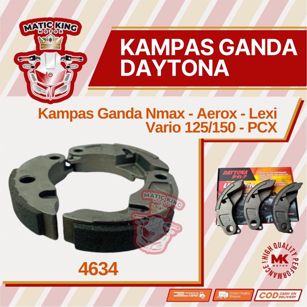 Daytona Kampas ganda kopling racing Nmax Aerox Lexi Mio M3 Fino Soul GT Freego Gear Nouvo Sporty 110 115 125 155 4634