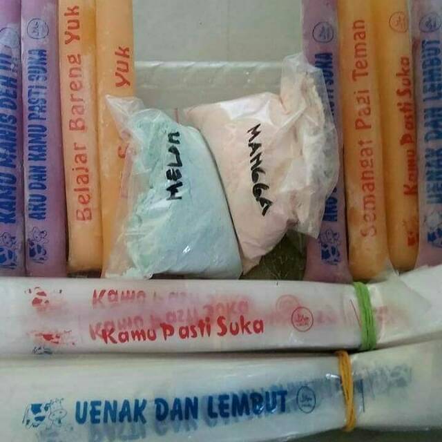 

Paket Es mambo /Paket Es spidol /Paket Es lilin lengkap bubuk +plastik sablon