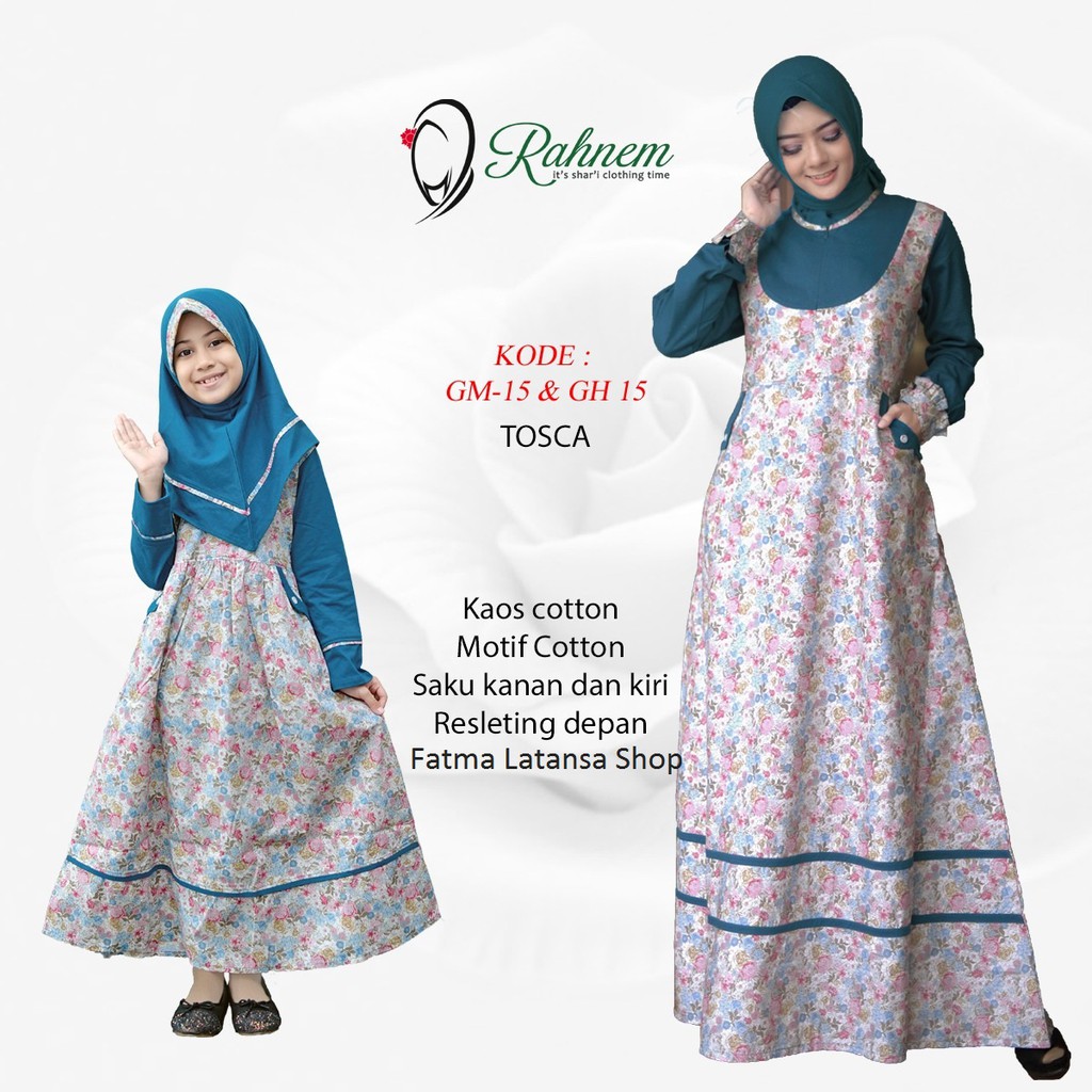 Baju Muslim Gamis Couple Rahnem Gm Gh 1401 Gamis Ibu Dan Anak