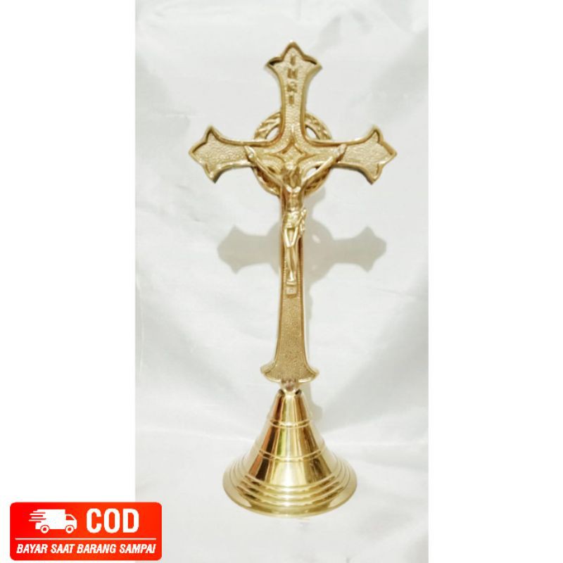 Salib duduk salib meja yesus motif rintik besar grade A