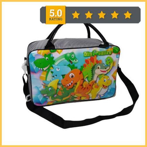 Tas Travel Bag Koper Selempang Anak Dinosaurus Dinosaurs Ukuran Besar Ready789